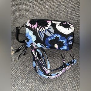 Vera Bradley Plum Pansies RFID All In One Crossbody